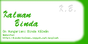 kalman binda business card